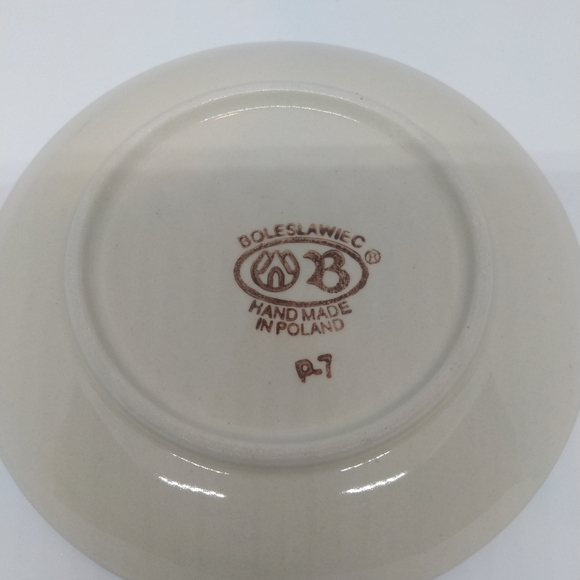 Handmade and painted Boleslawiec tea cup saucer set - Picture 4 of 5